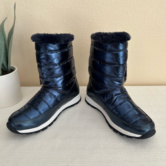New Tony Little Cheeks Blue Faux Fur Fit Body Water-Repellent Boots Woman’s 6M - Picture 8 of 13